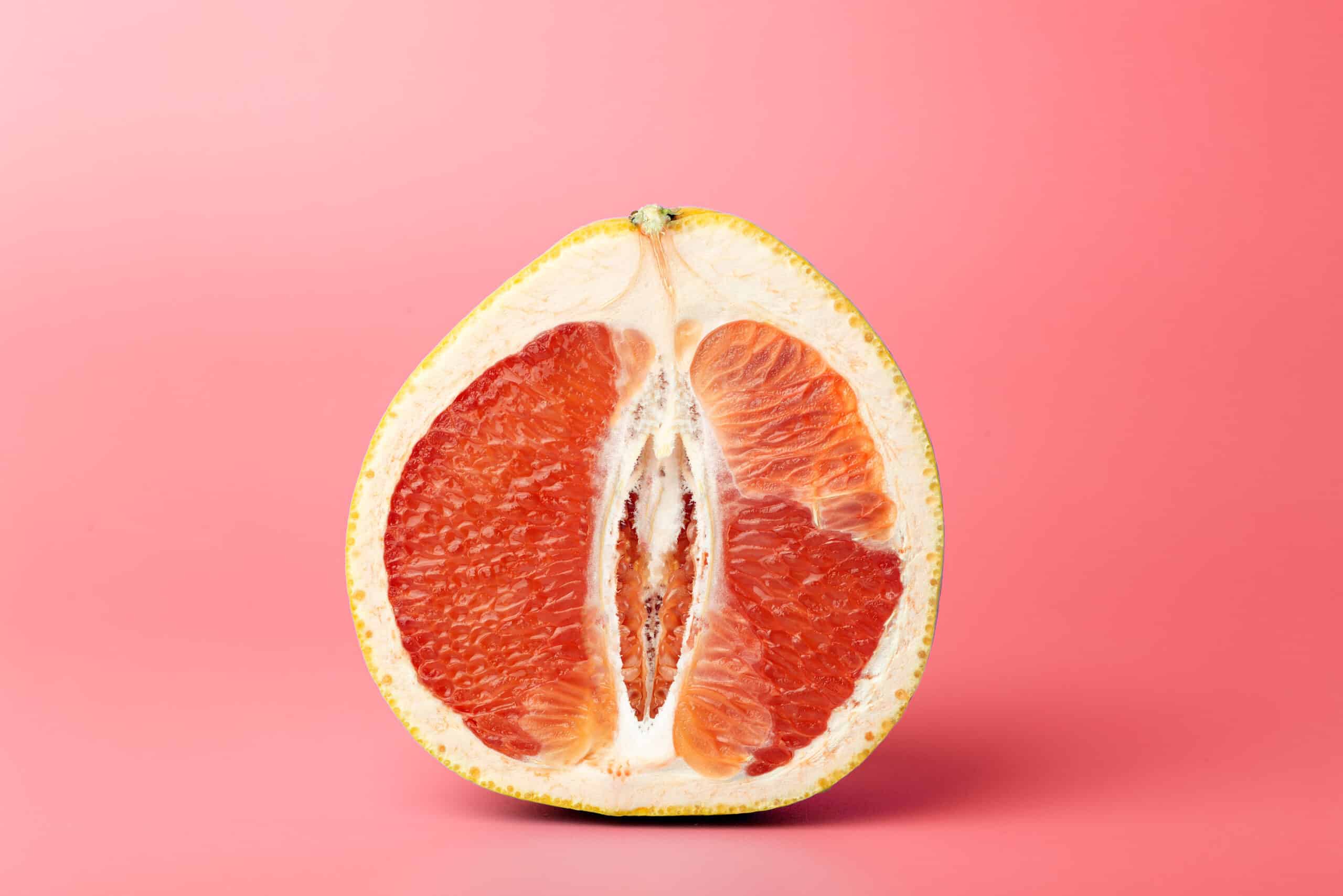 Grapefruite zu sehen als Metapher zu Brazilian Waxing